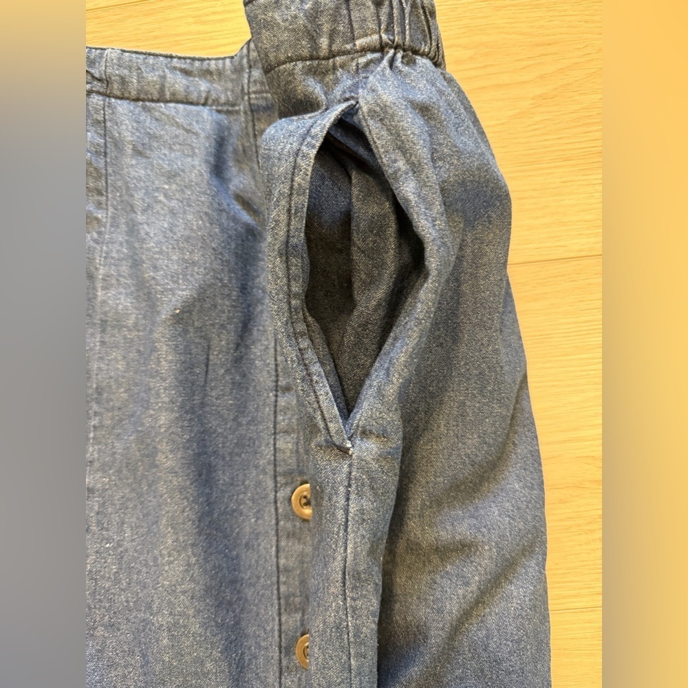 Vermont Country Store Denim Midi Skirt Sz M P Boho Retro A Line Ranch Western - Picture 6 of 8